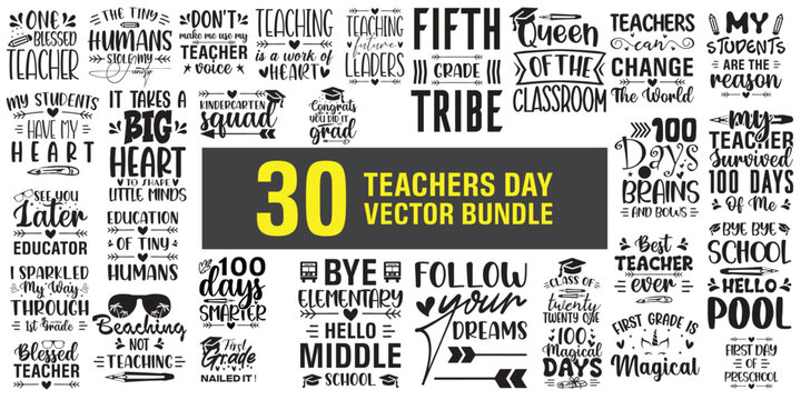 Teacher day Bundle and School SVG Bundle Desings - teacher shirts svg teacher png - 100 days of school svg school svg desings funny teacher