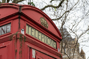 Cabine téléphonique londonienne - obrazy, fototapety, plakaty