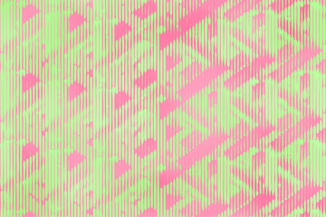 Chartreuse green and pink geometric pattern background in retro halftone style