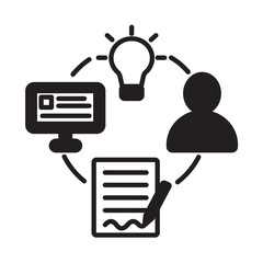 Solid Line COPYWRITING PROCCESS design vector icon design vector line icon svg