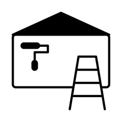 Solid Line PAINT THE HOUSE design vector icon design vector line icon svg