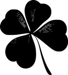 Shamrock | Black and White Vector illustration