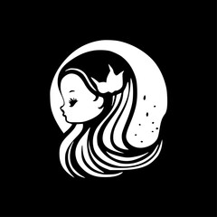 Mermaid - Minimalist and Flat Logo - Vector illustration