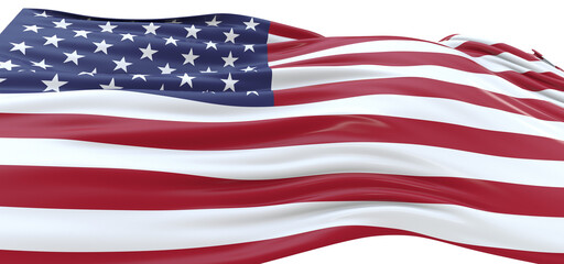 Obraz premium Proudly Flying: Vibrant 3D USA Flag Illustrates National Pride