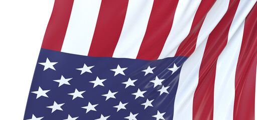 Obraz premium Dynamic Icon: Mesmerizing 3D USA Flag Stands Tall with National Pride