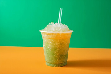 ice cold yellow and green slushy for the summer