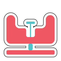 Obraz premium Sticker PUSH SWIVEL CHAIR design vector icon design vector line icon svg