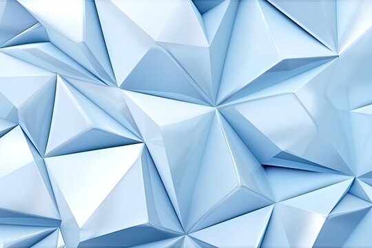 Beautiful futuristic Geometric background - ice light blue and white tones - Generative AI