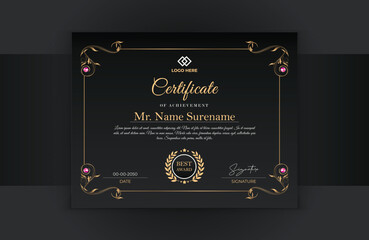 Black and Gold certificate template