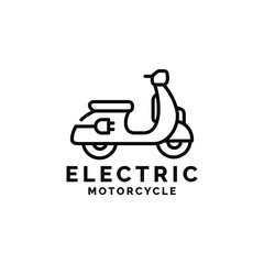 Electric motorcycle logo design vector