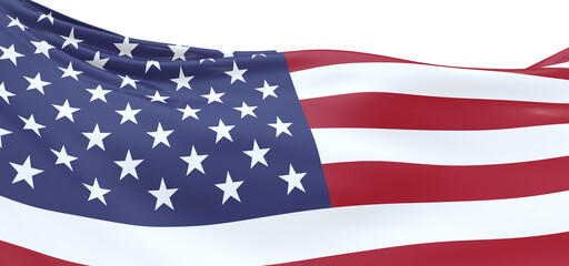 Obraz premium United States flag isolated on white banner