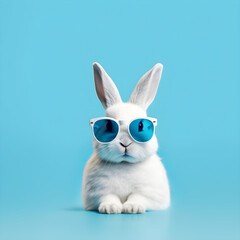 Fototapeta premium white rabbit with a background