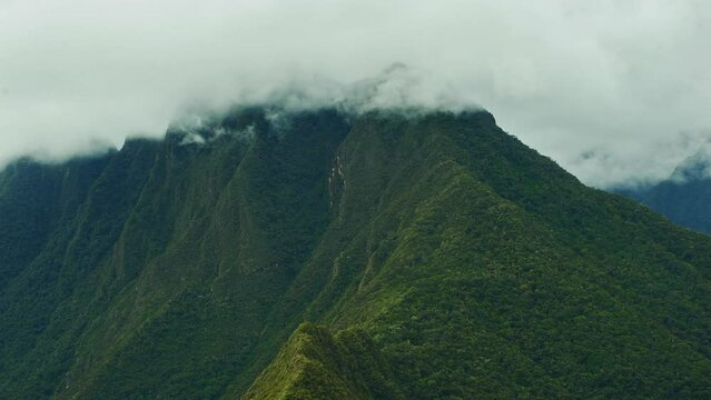 Timelapse of clouds rolling over the mountains on Inca Trail.