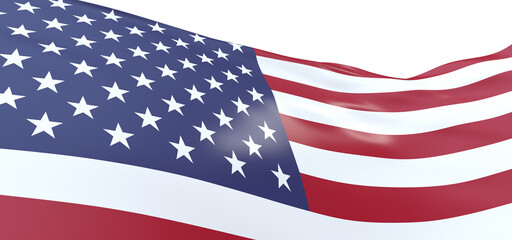 Fototapeta premium Digital Heritage: 3D USA Flag Showcases Rich American Culture