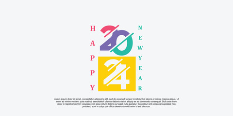 2024 happy new year logo design 2024 number vector illustration