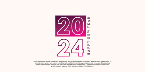 2024 happy new year logo design 2024 number vector illustration