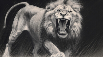 portrait of a lion Generative AI 