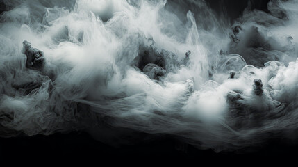 smoke background in black and white, in the style of romantic moonlit seascapes, mist. Generative Ai Illustration.
