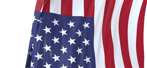 Obraz premium Digital Celebration: 3D USA Flag Marks National Festivities