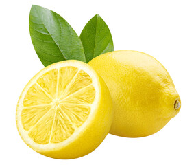 Delicious lemon fruits cut out