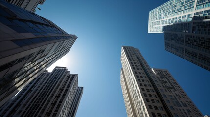 Fototapeta na wymiar High Rise Corporate Buildings Under Clear Sky