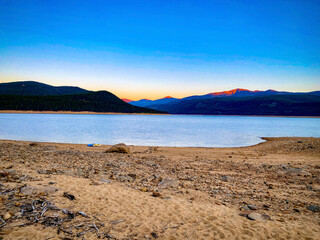 dawn at a mountain lake