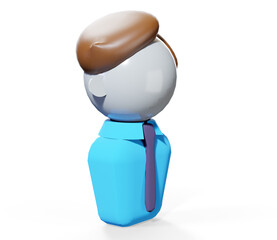 Men looking out for the empty board. 3d render