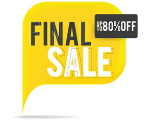 Final sale banner template design yellow. modern desing
