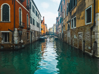 Beautiful canals in Venice, Italy.