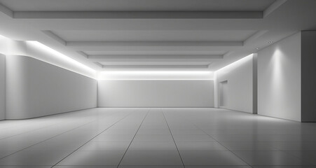Minimalist 3D Interior with Geometric Textured Wall and Smooth Flooring, generative AI
