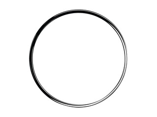 Grunge circle made of black ink.Grunge oval shape made for marking.