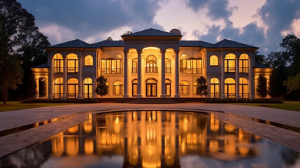 Naklejka premium Mansion with luxury furniture Generative AI 