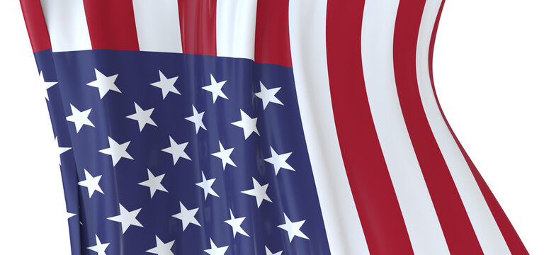 Digital Celebration: 3D USA Flag Marks National Festivities