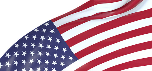 Fototapeta premium Resilient Spirit: Vibrant 3D USA Flag Symbolizes American Determination