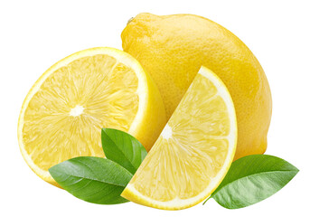 Delicious lemon fruits cut out