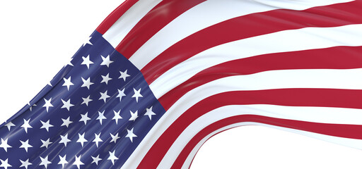 Fototapeta premium Flag of Hope: Vibrant 3D USA Flag Represents Aspirations and Dreams