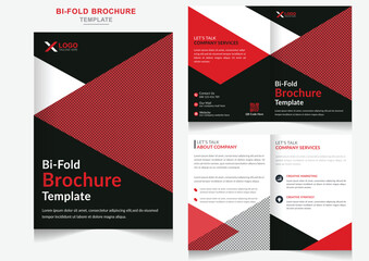 Creative Business bifold brochure or magazine design vector editable template