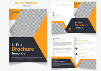 Creative Business bifold brochure or magazine design vector editable template