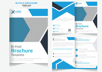 Creative Business bifold brochure or magazine design vector editable template