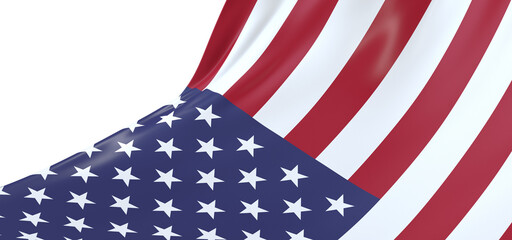Fototapeta premium Dynamic Symbol: 3D USA Flag Signifies National Progress and Unity