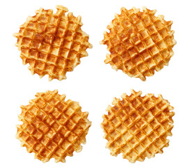 Set of delicious belgian waffles, cut out