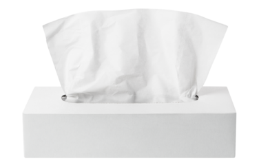 White tissue box cut out