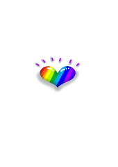 Heart-shaped LGBT cartoon.  Sweet, cute, bright.