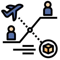 airfreight filled outline style icon