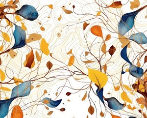 Fototapeta na wymiar An autumn organic wallpaper with floral detail and texture. (Generative AI)