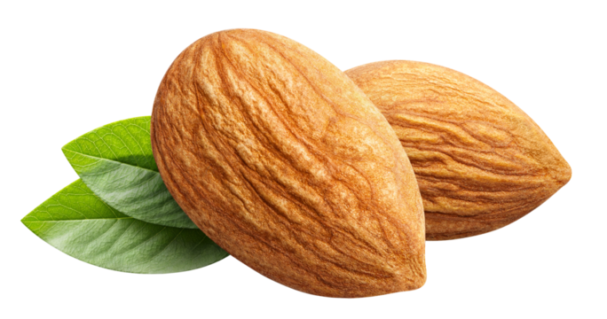 Delicious almonds cut out