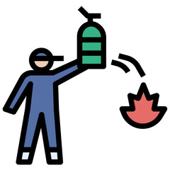 firefighter filled outline style icon