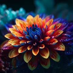 A close-up shot of a vibrant, blooming flower, capturing its intricate details and vivid colors