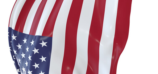 Fototapeta na wymiar Digital Heritage: 3D USA Flag Showcases Rich American Culture