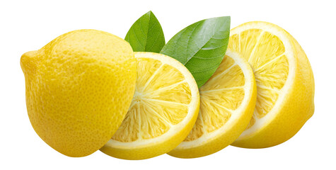 Delicious lemon fruits cut out